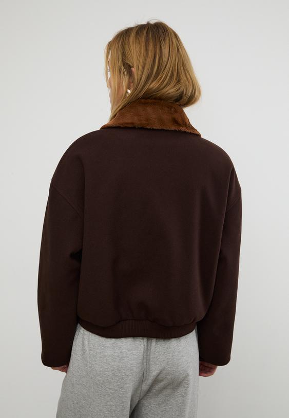 reversible faux fur jacket