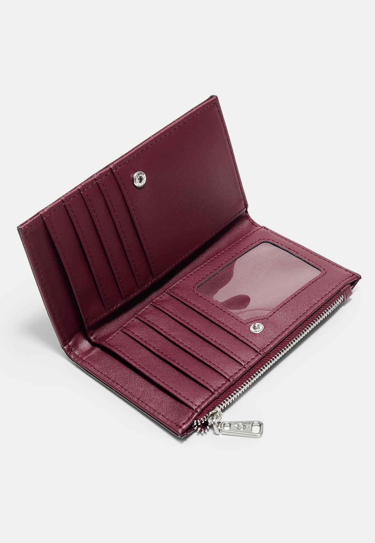 Basic zip-up purse — Burgundy
