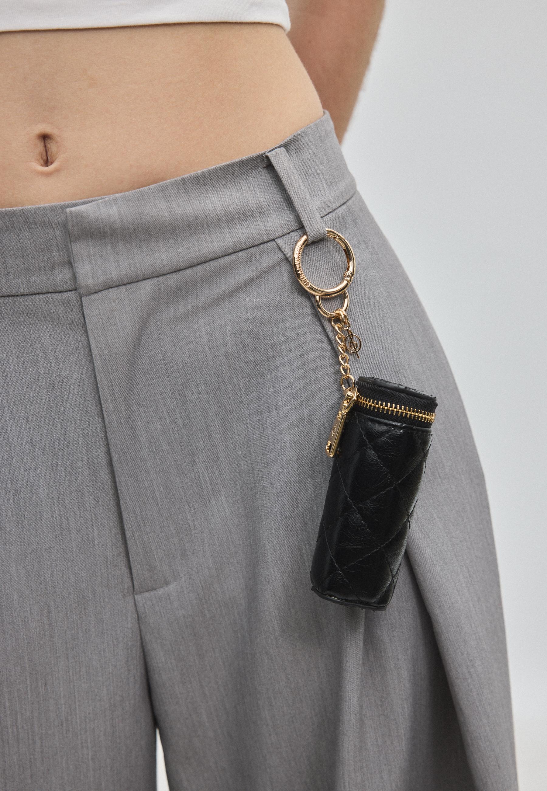 Quilted pouch charm — Black