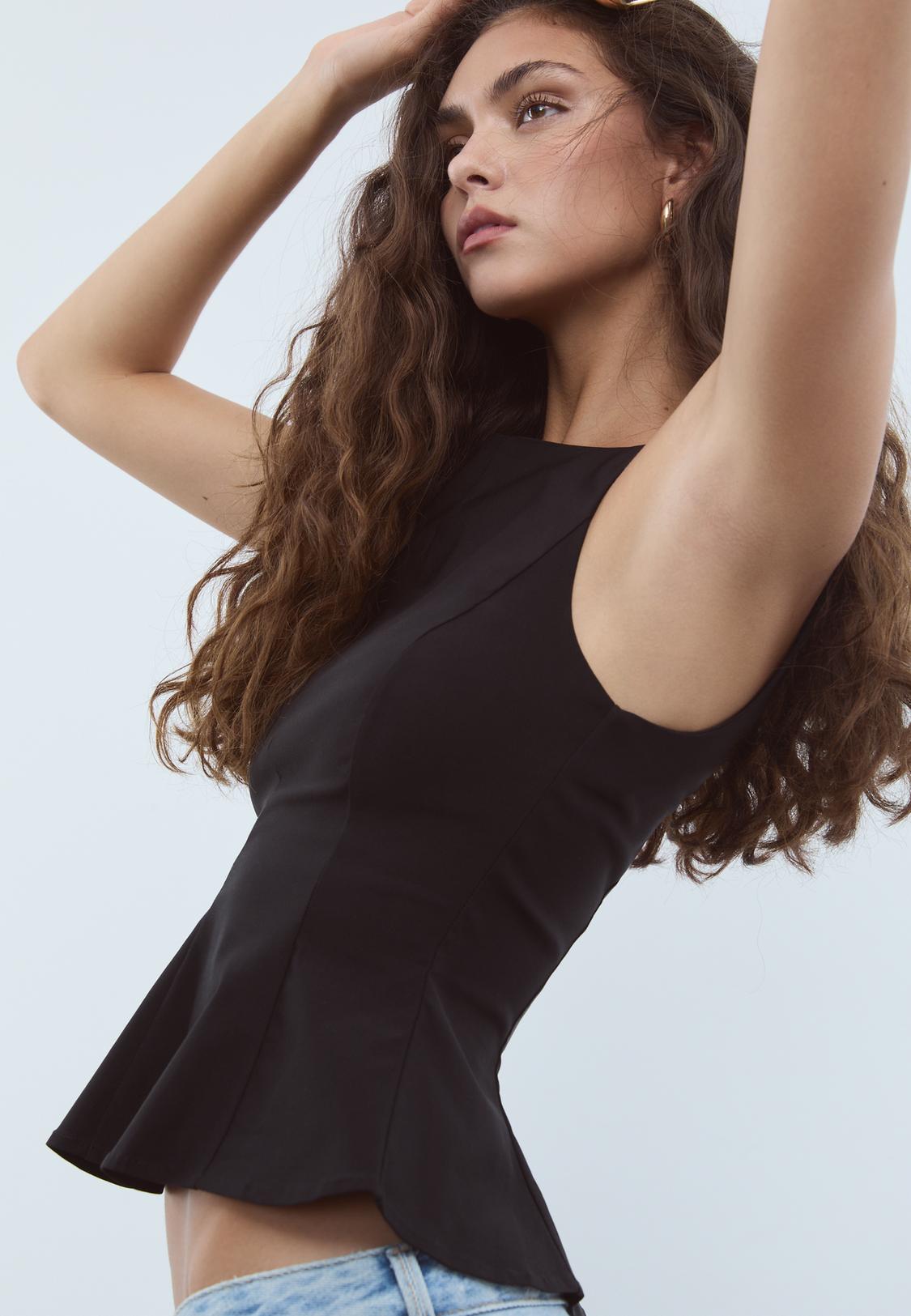 Top à basque sans manches Chemisiers et blouses femme