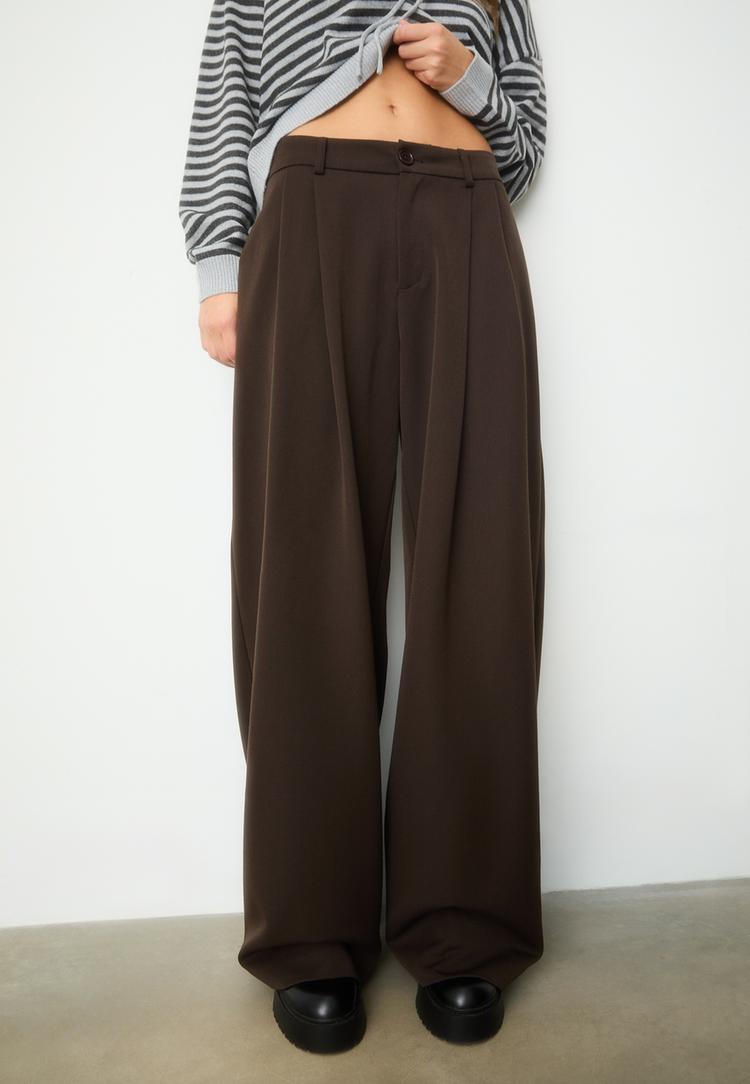 pantalon vestir wide leg pinzas