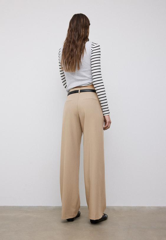 pantalon fluido recto vestir cinturon