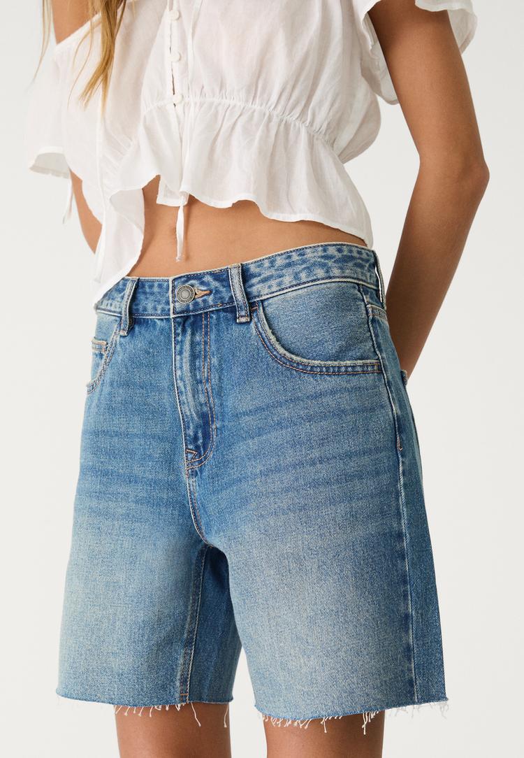 bermuda denim mid rise