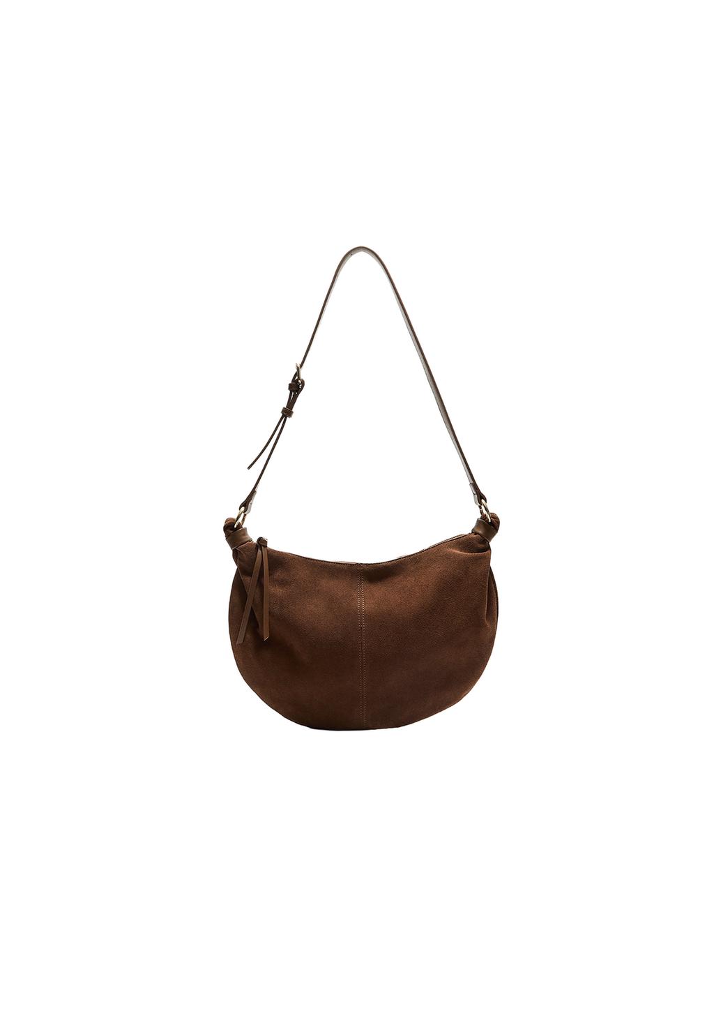 Leather half-moon bag