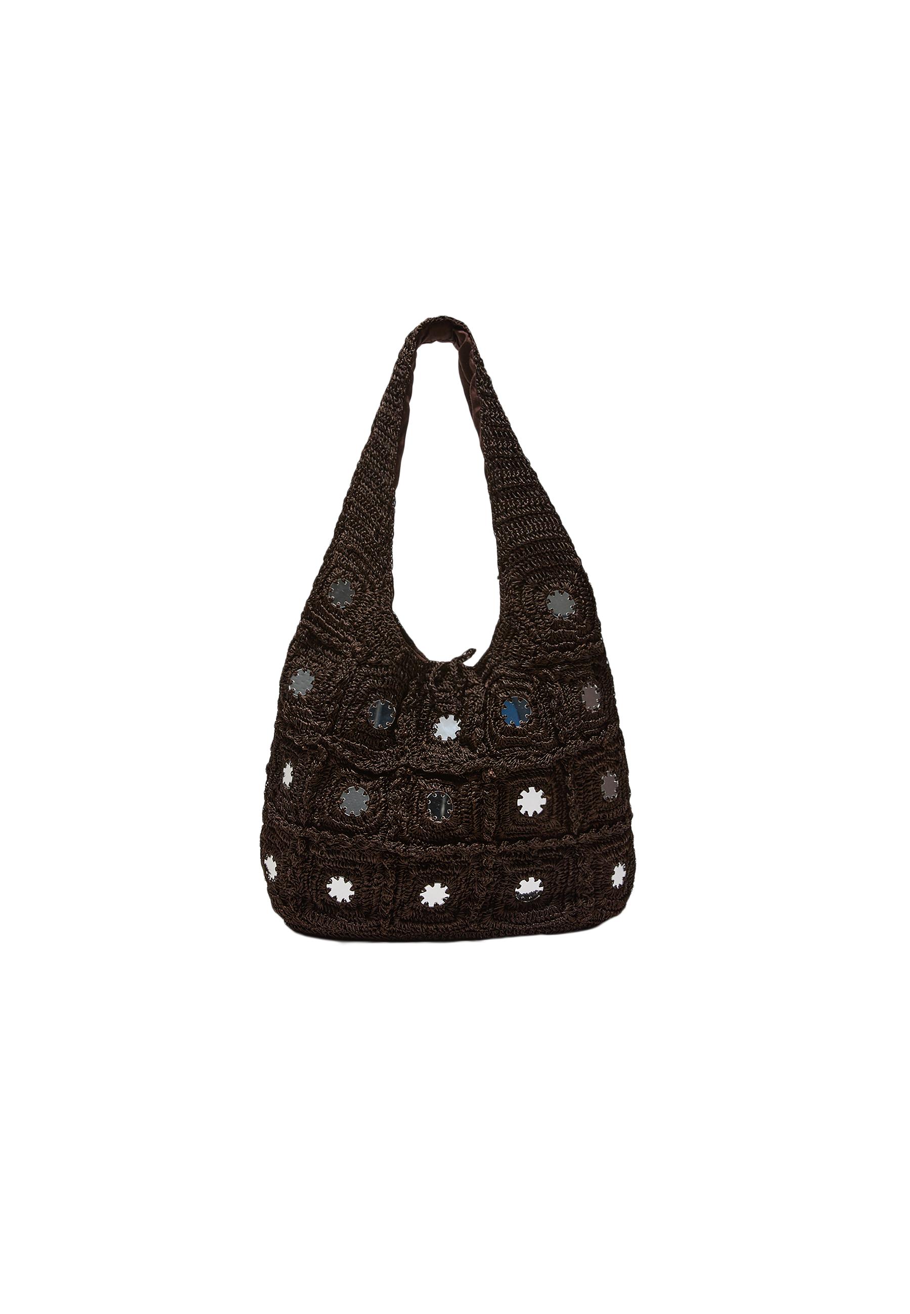 Large mirrored shoulder bag — Brown