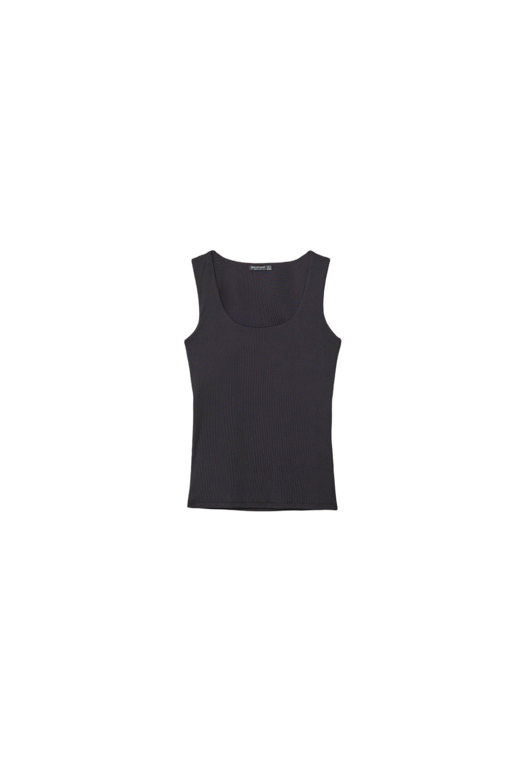 Polyamide wide-strap T-shirt — Black