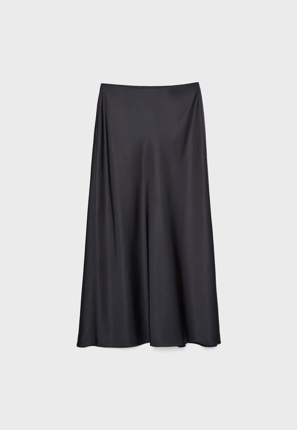 Satin midi skirt