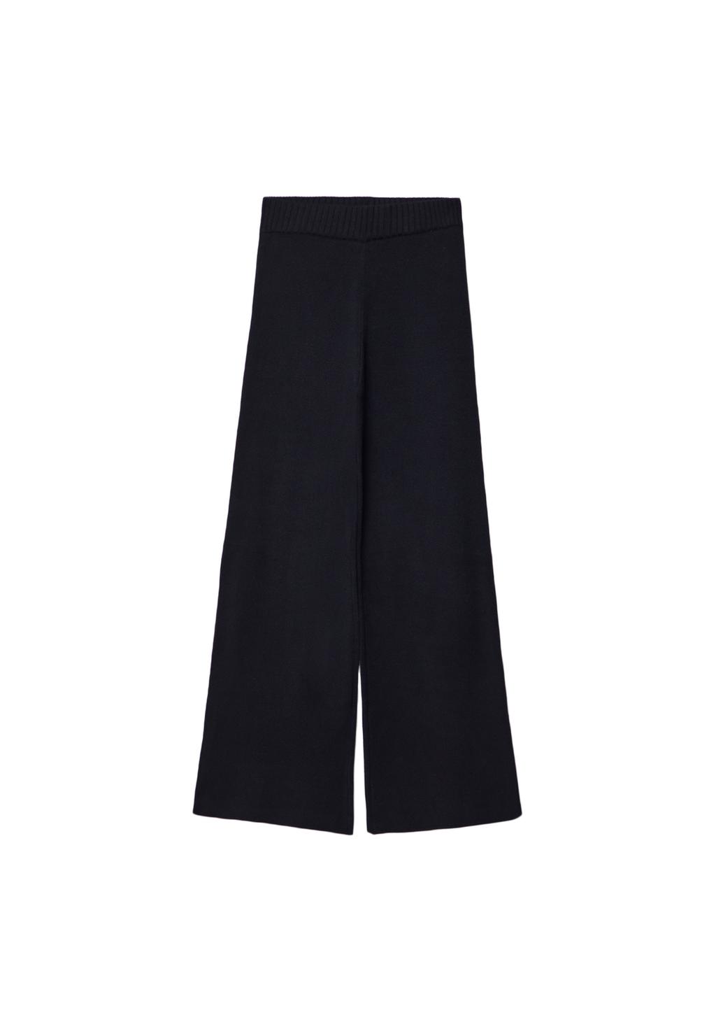 Wide-leg knit trousers