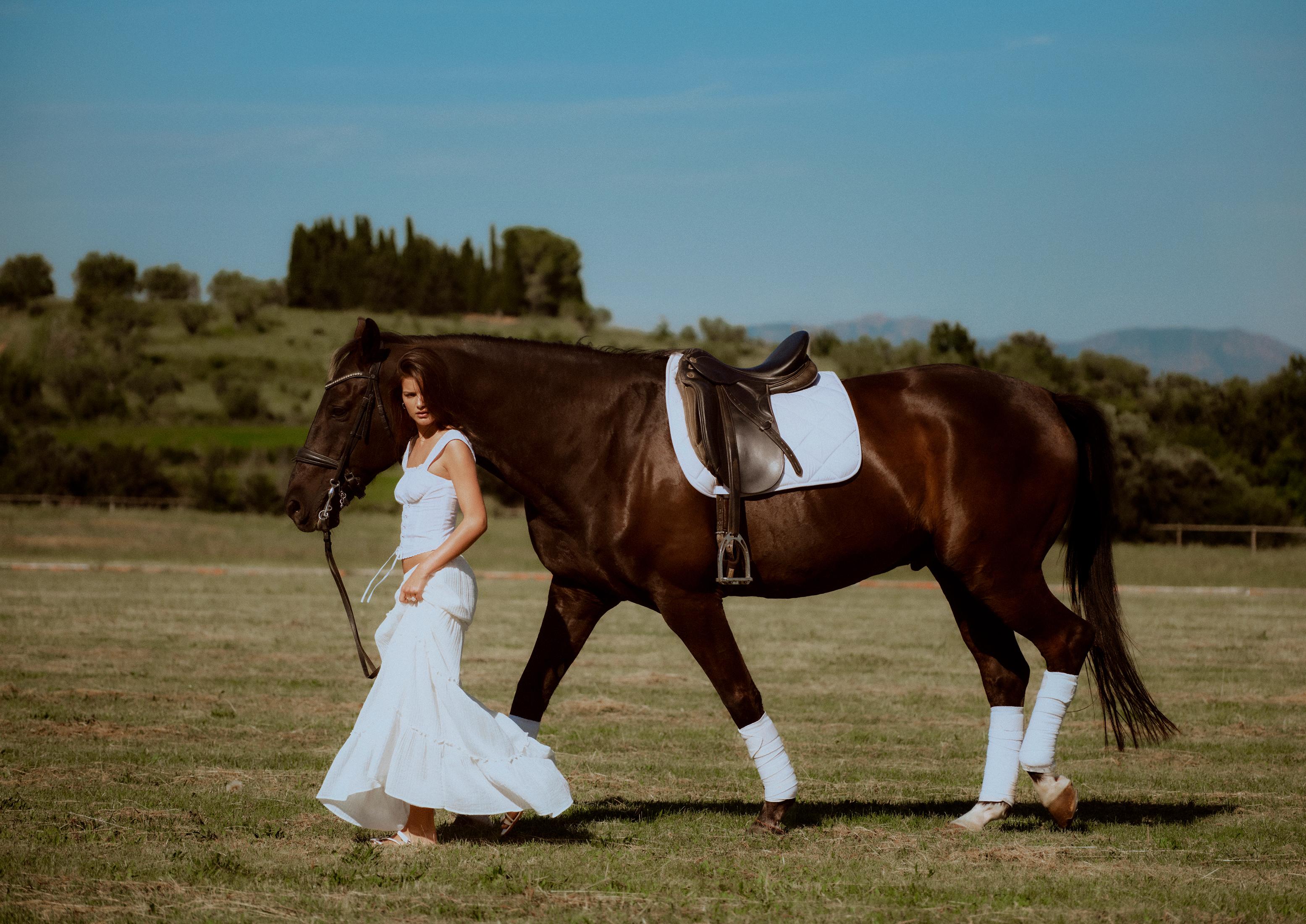Long panelled skirt — White