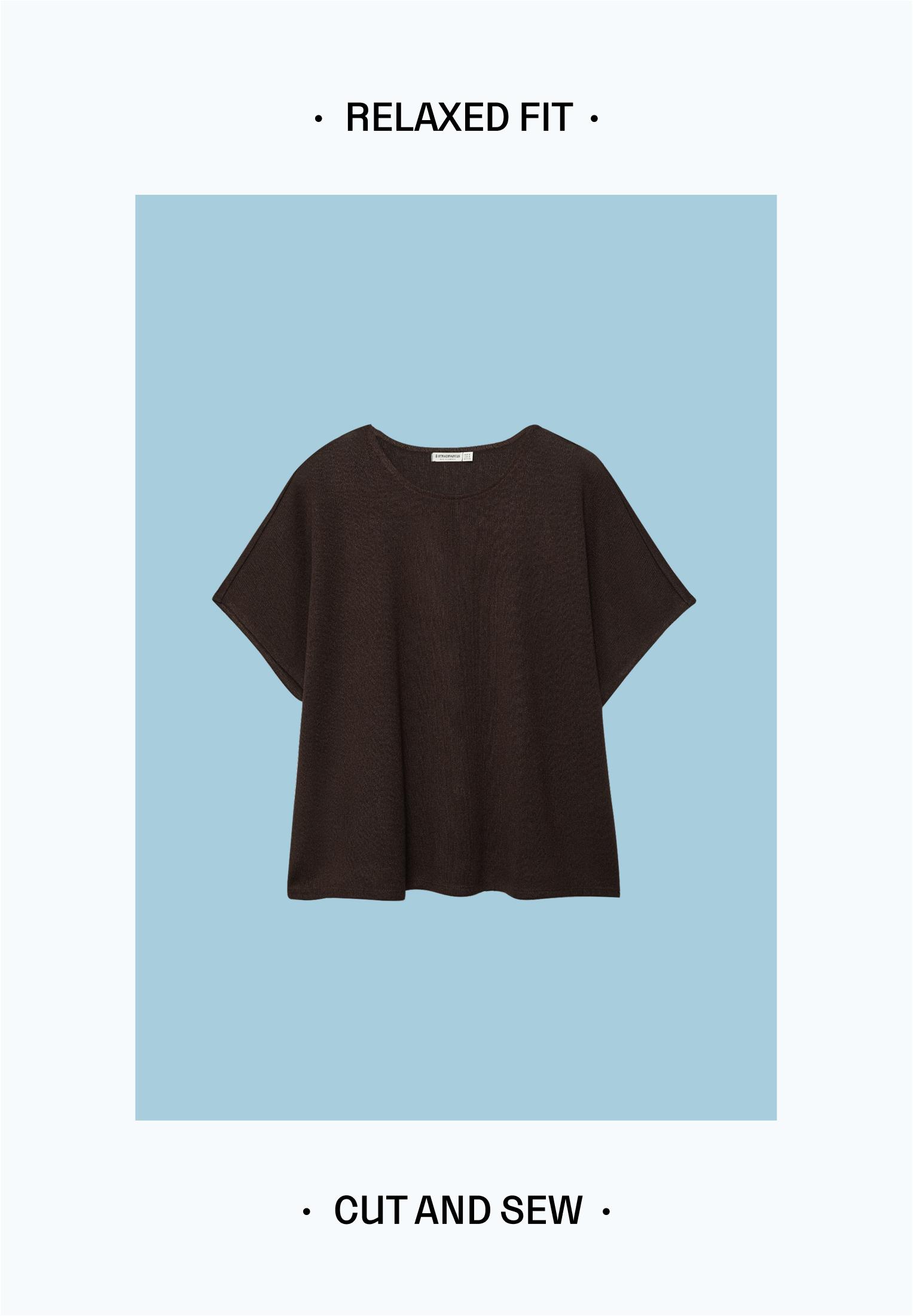 Rustic cape T-shirt — Brown
