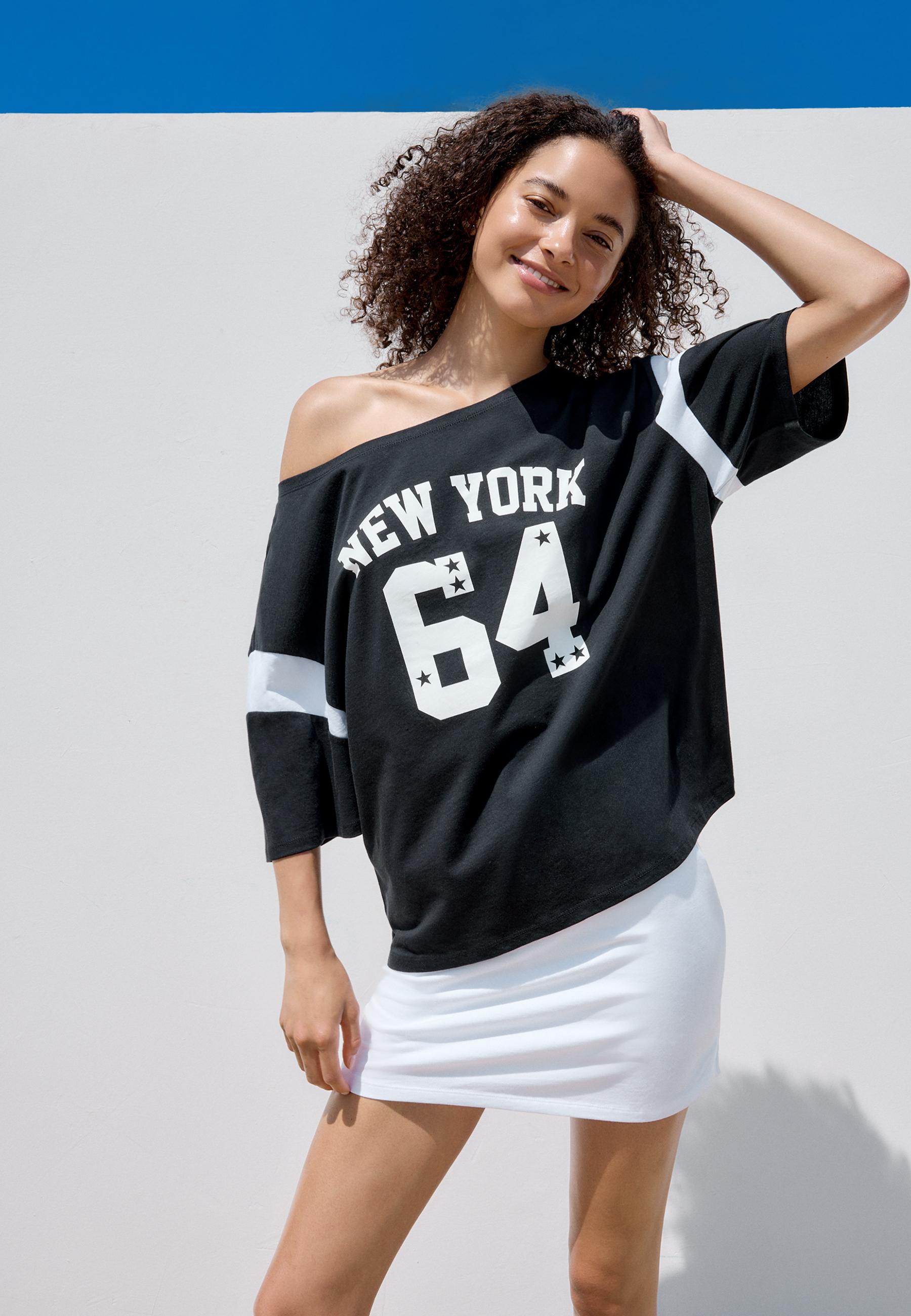 New York 64 short sleeve placement T-shirt — Black