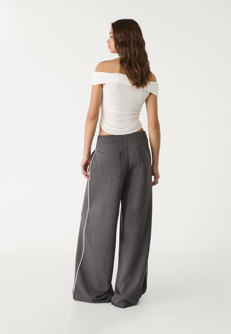 pantalon felpa wide leg vivo