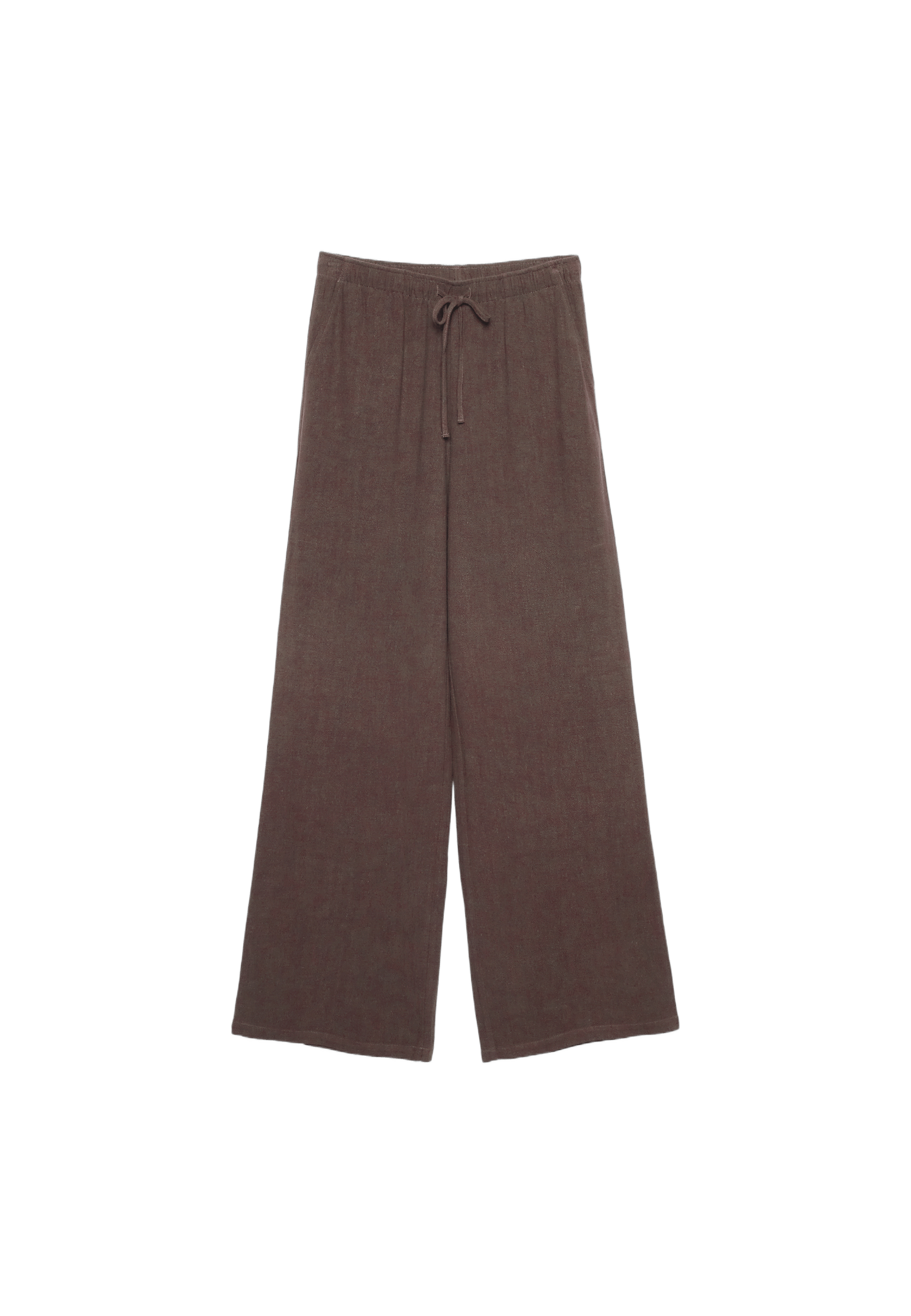 Keten görünümlü düz pantolon - Görsel 8