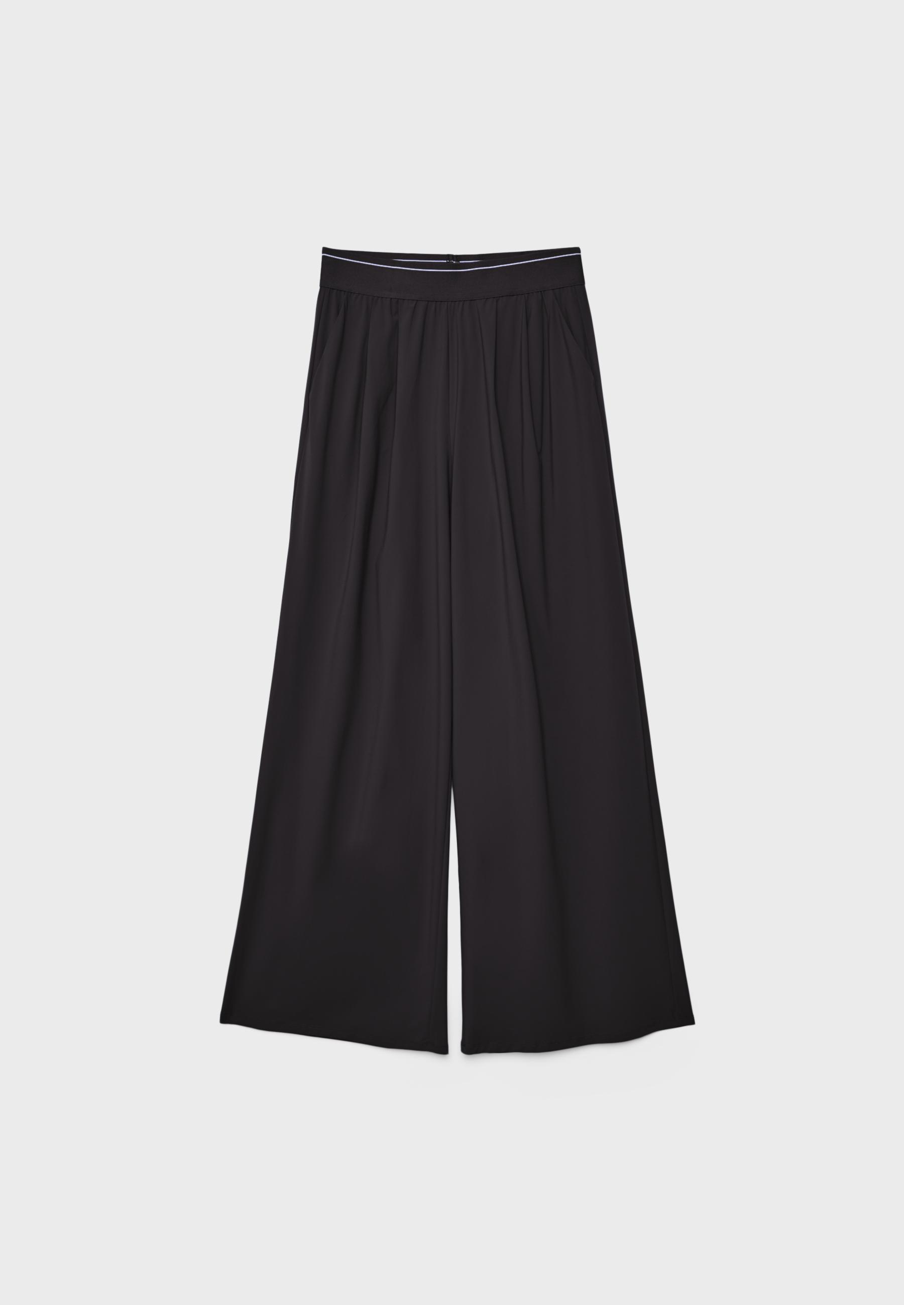 Elasticated waist palazzo joggers — Black