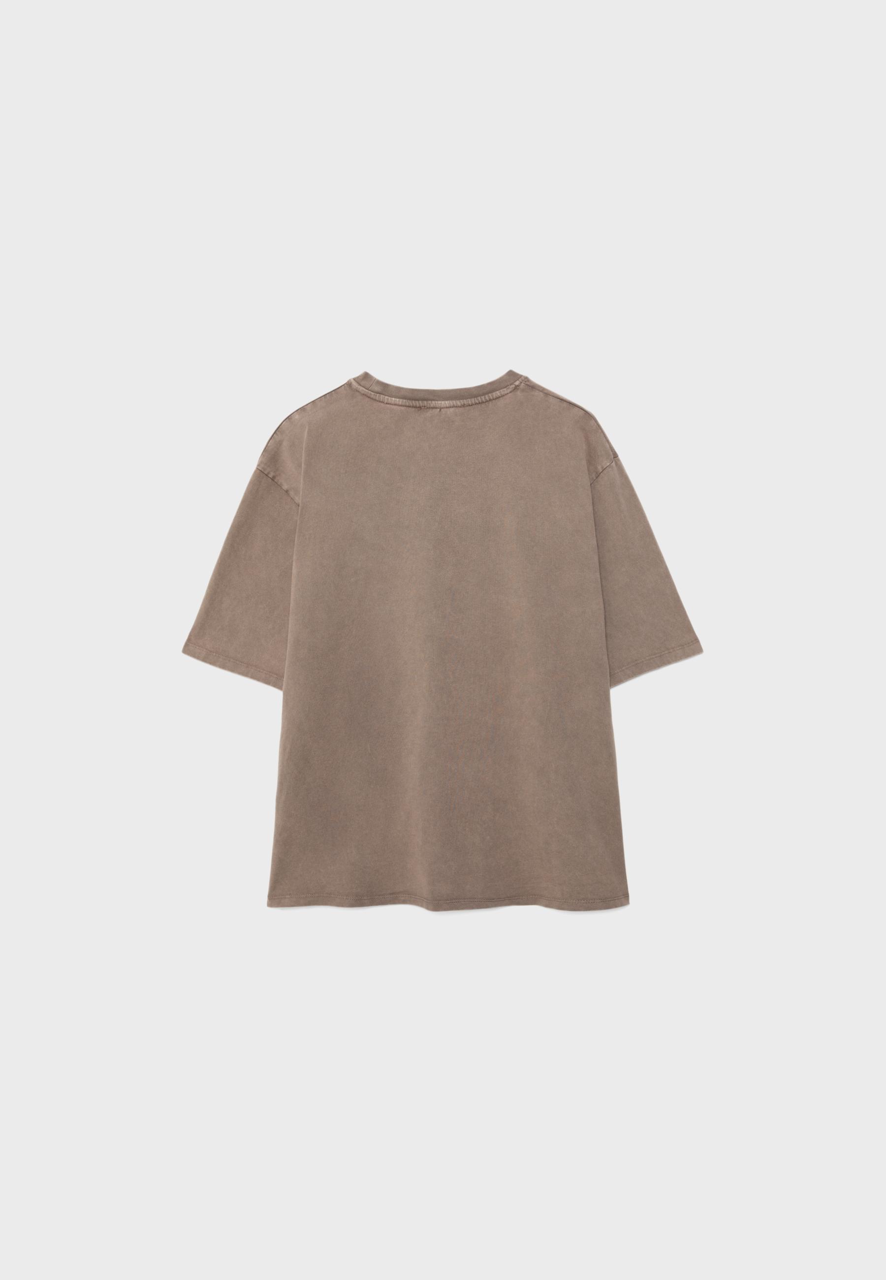 Printed short sleeve T-shirt — Brown