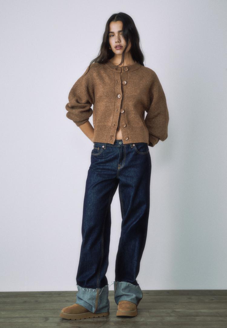 casaco de malha com botoes