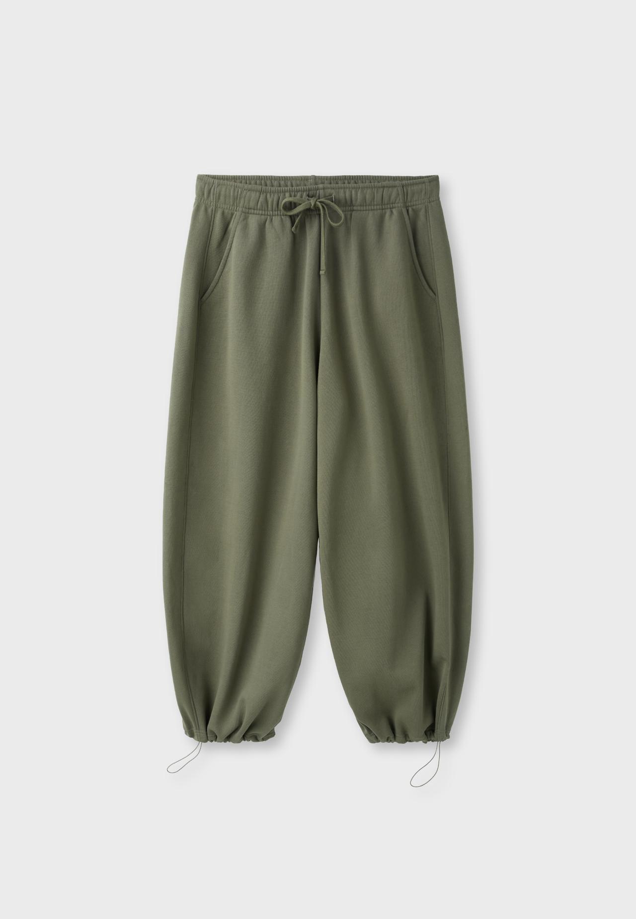 Plush acid wash joggers with toggles — Khaki