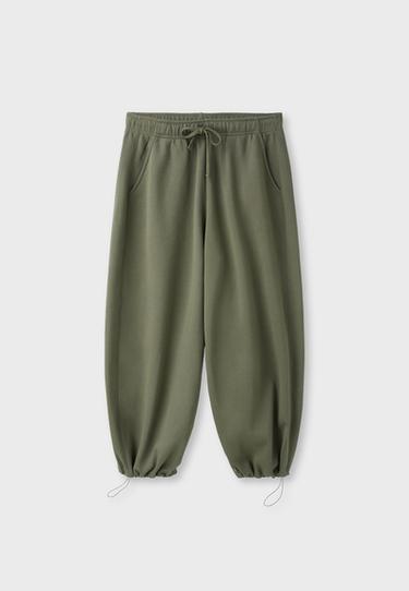 Plush acid wash joggers with toggles — Khaki 7