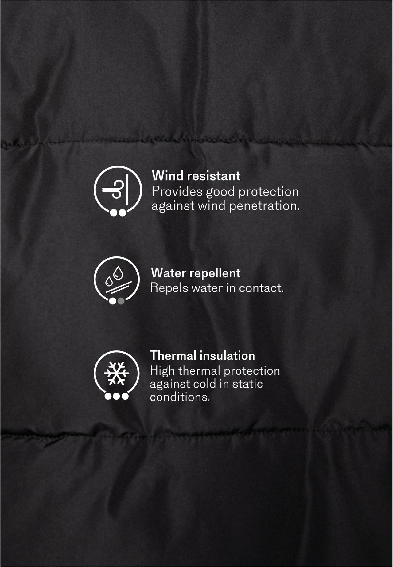 Basic hooded padded jacket — Black