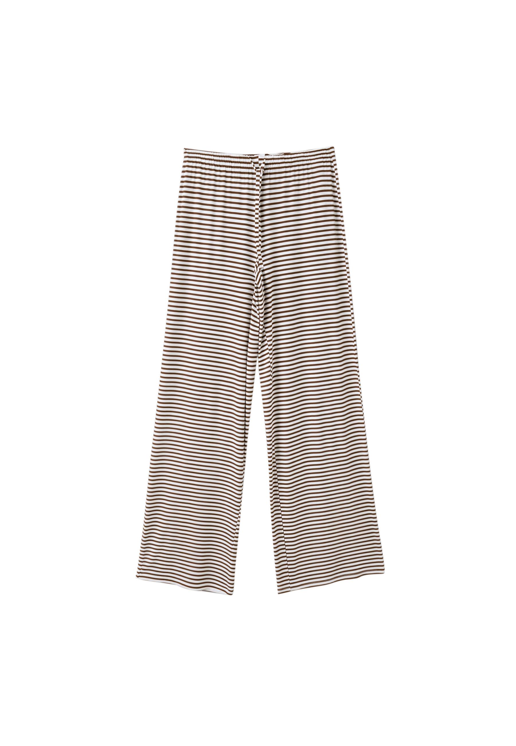 Striped slim-waist joggers — Brown