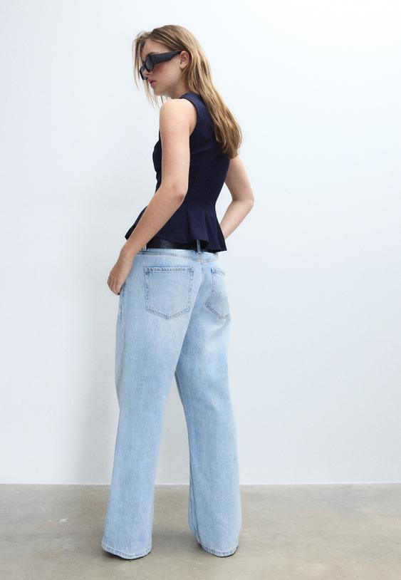 top peplum sin mangas rayas