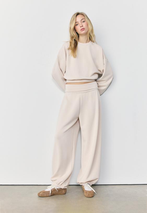 sweatshirt de toque suave com manga morcego