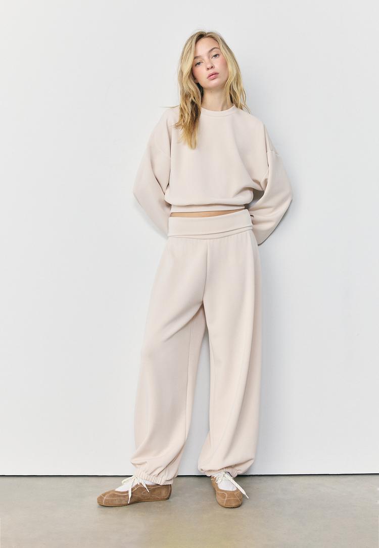 felpa morbida con maniche a pipistrello