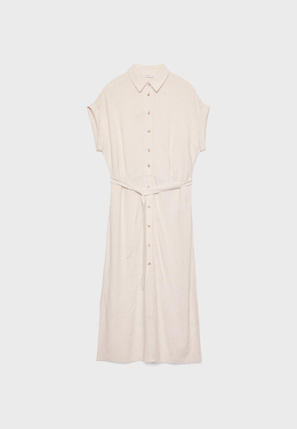Robe midi chemise en lin