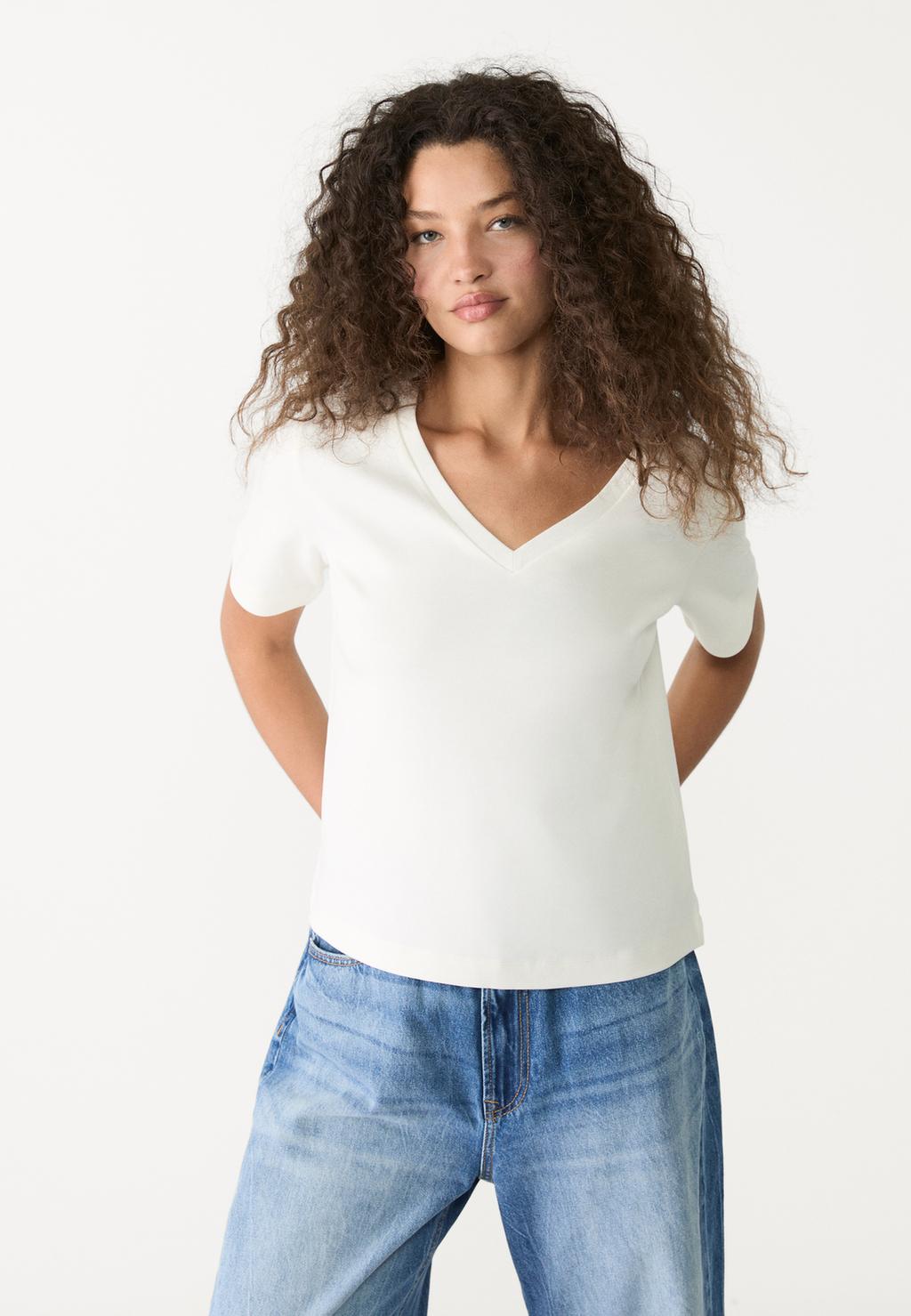 Basic-T-Shirt aus schwerem Gewebe im Regular-Fit