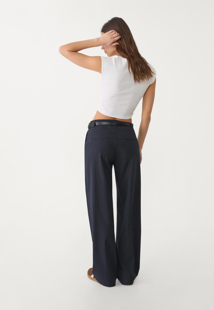 pantalon fluido recto vestir cinturon