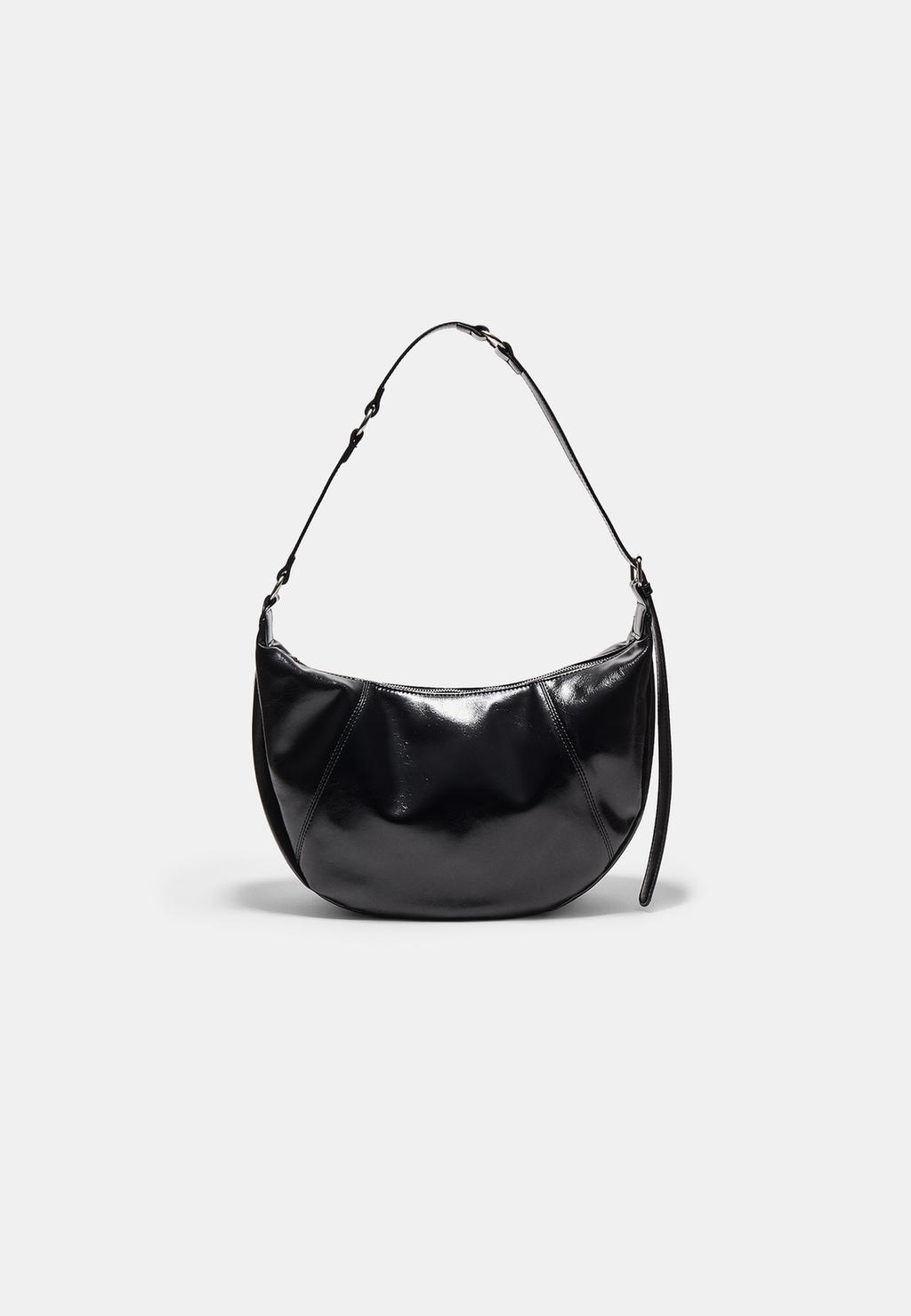 Crossbody half-moon bag with details