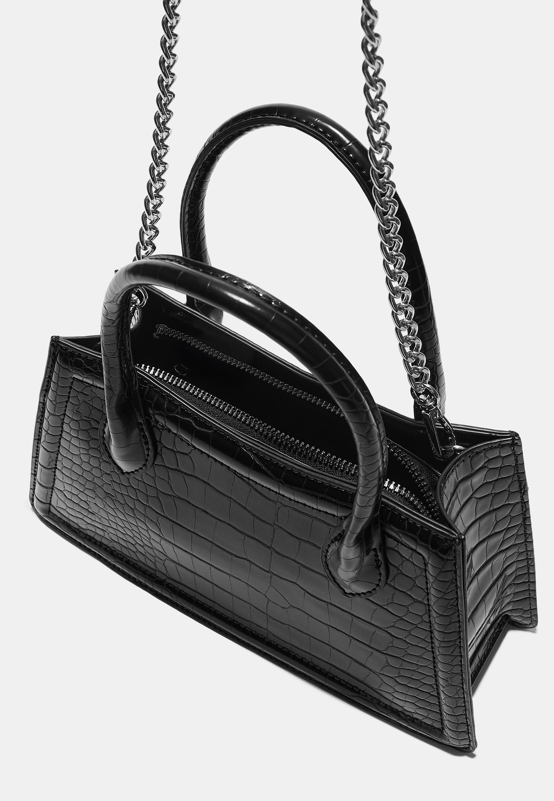 Trapeze shoulder bag with coconut effect — Black