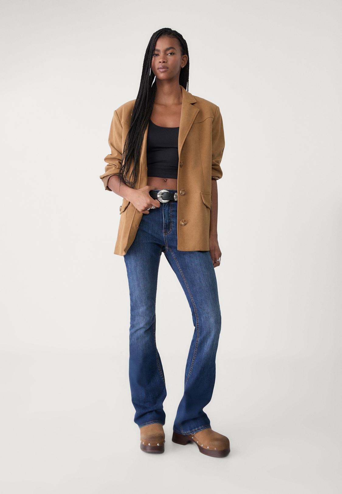 Frange Giacca Jeans Stradivarius Pantaloncini Di Pelle