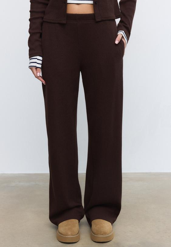 long knit trousers l04556977