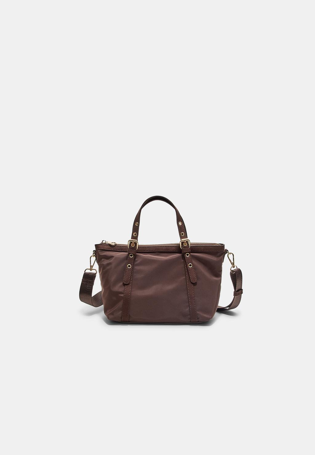 Contrast mini crossbody shopper bag
