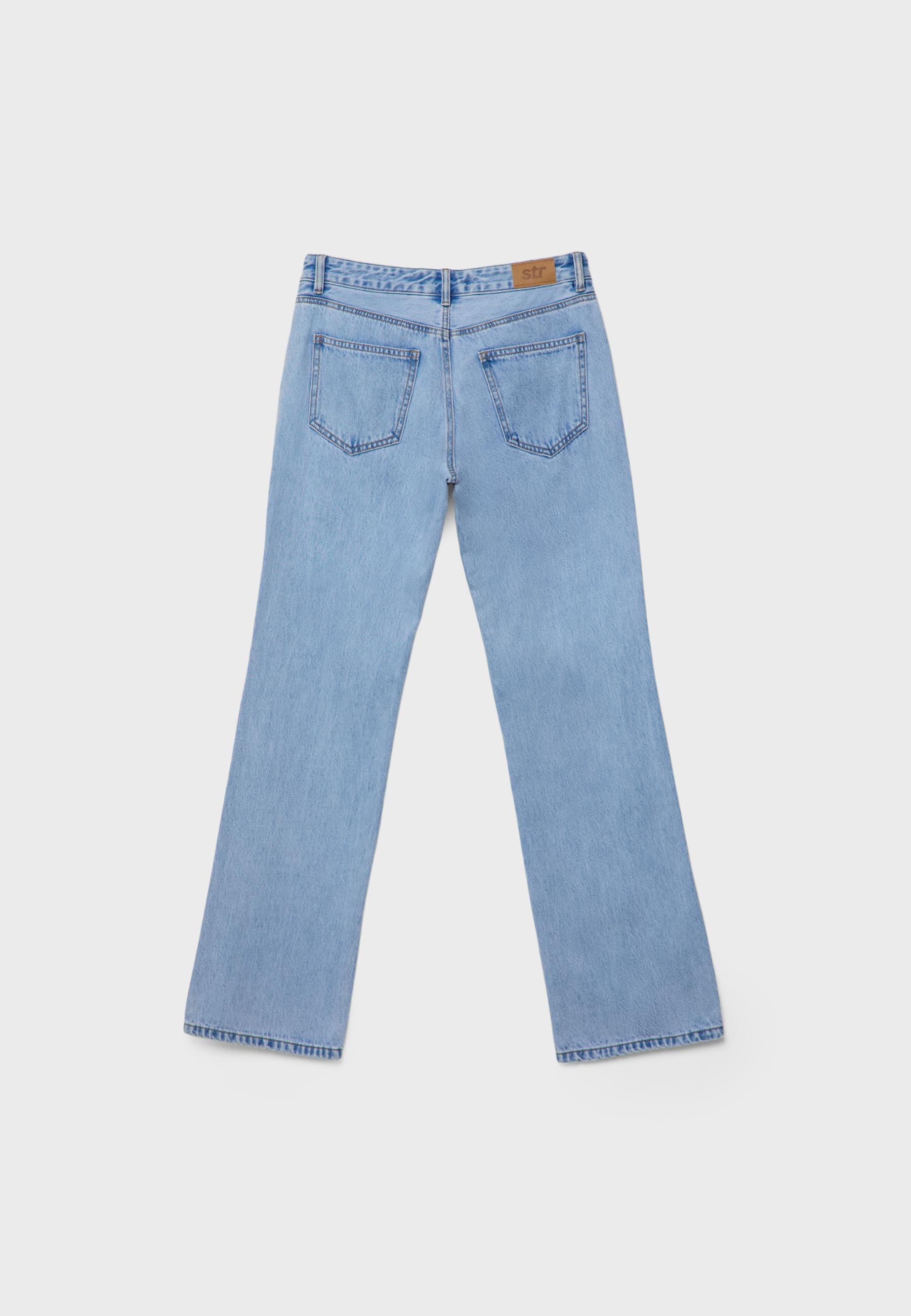 Low-rise straight leg jeans