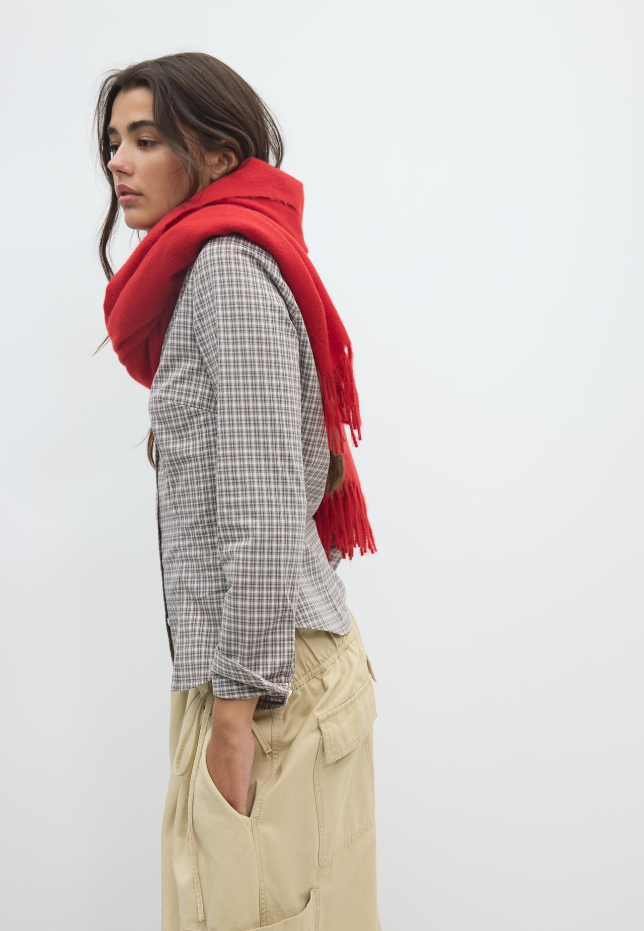 Fine basic scarf — Red