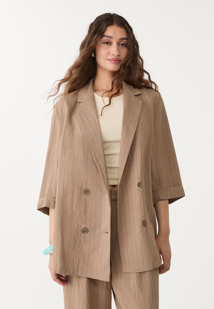 americana kimono rayas con lino
