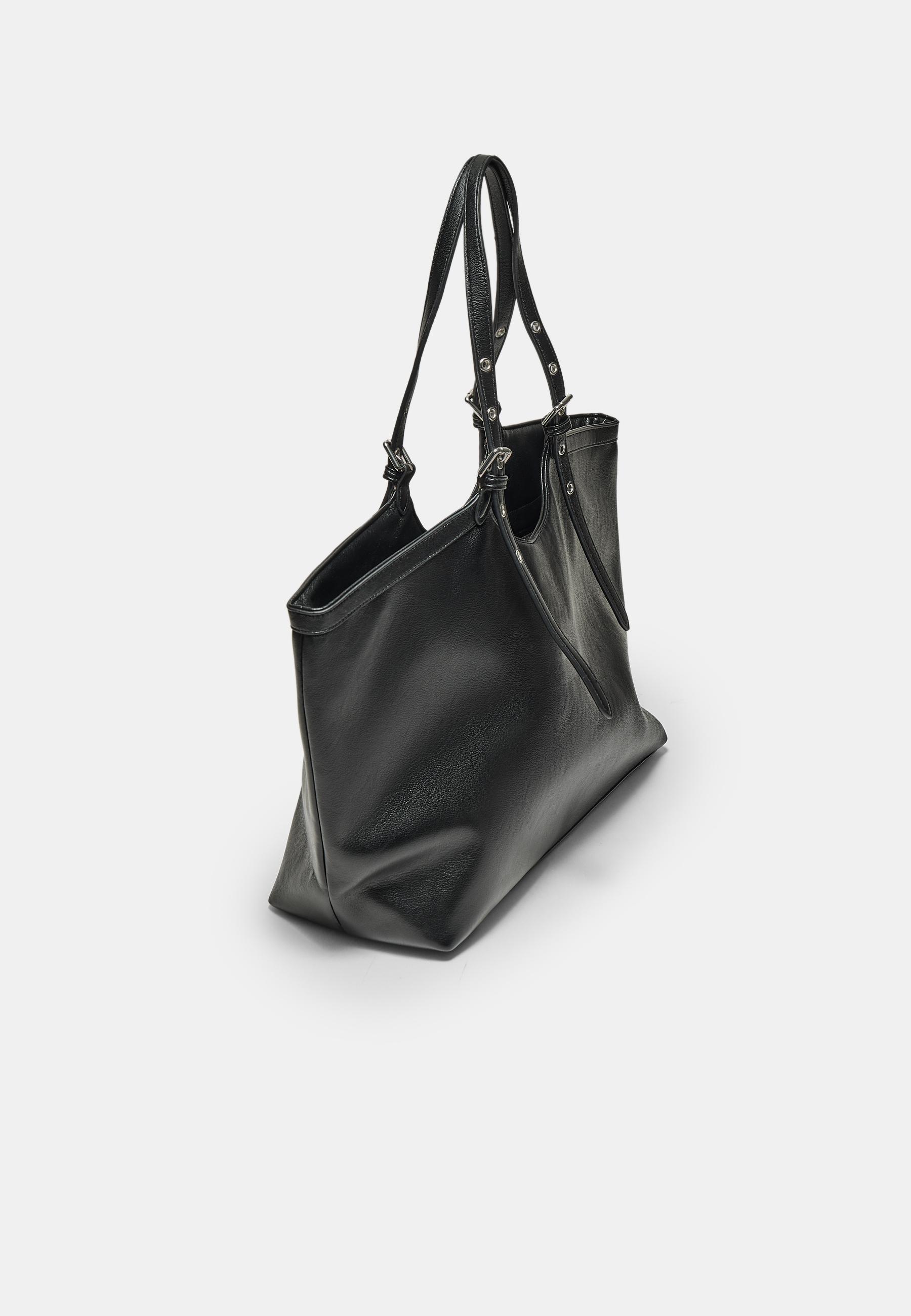Mini tokalı tote çanta - Görsel 2