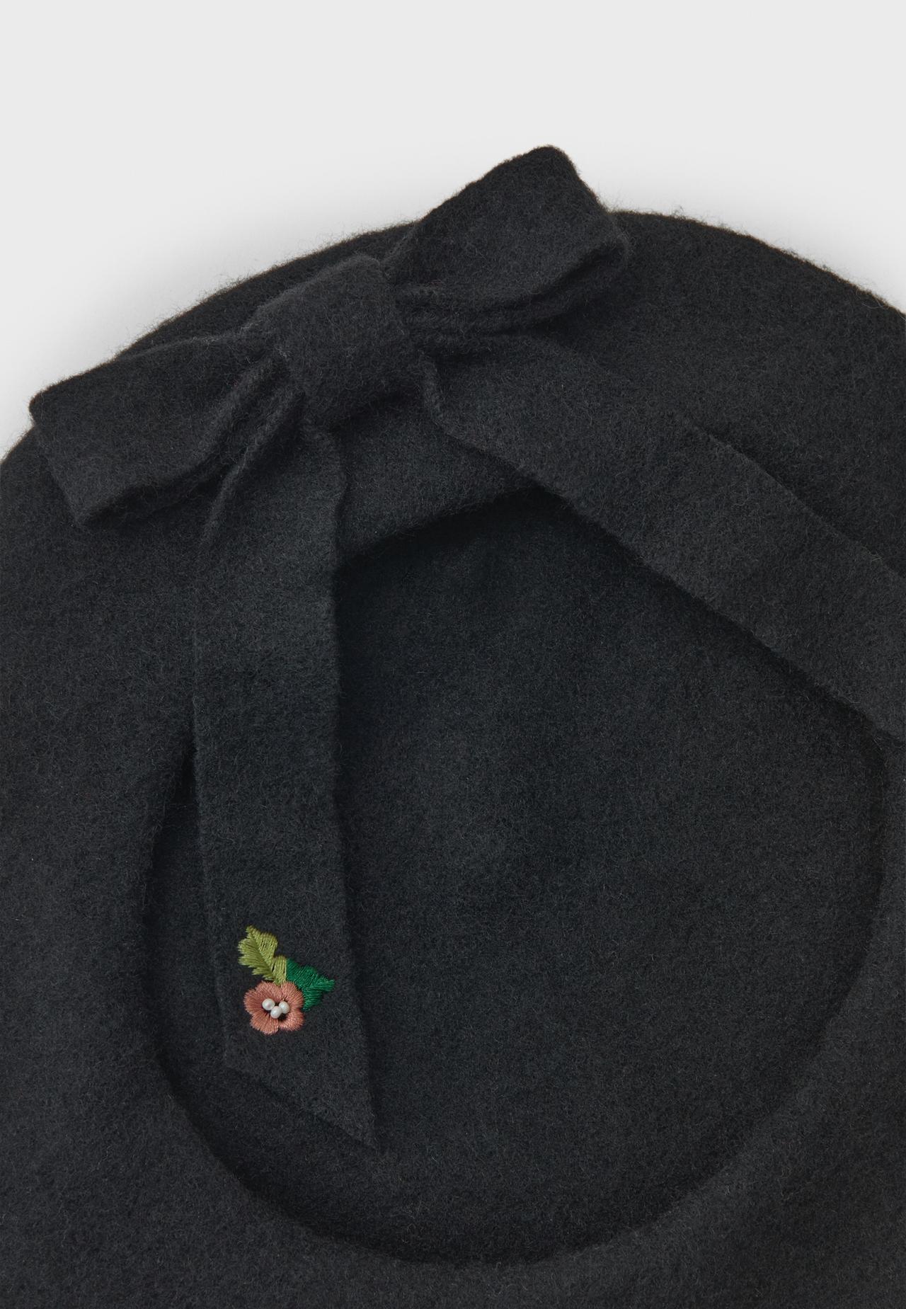 Bow beret — Black