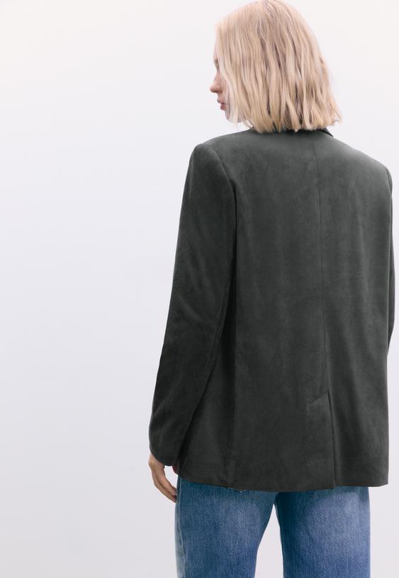 blazer regular effetto camoscio