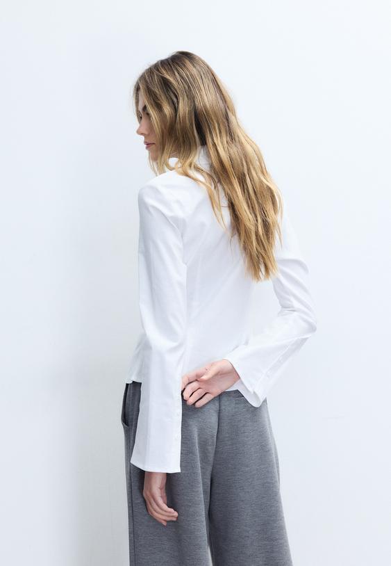 camicia in bengalina arricciata