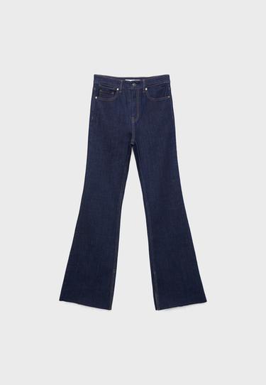 D74 bell bottom jeans with split — RINSE BLUE DENIM 7