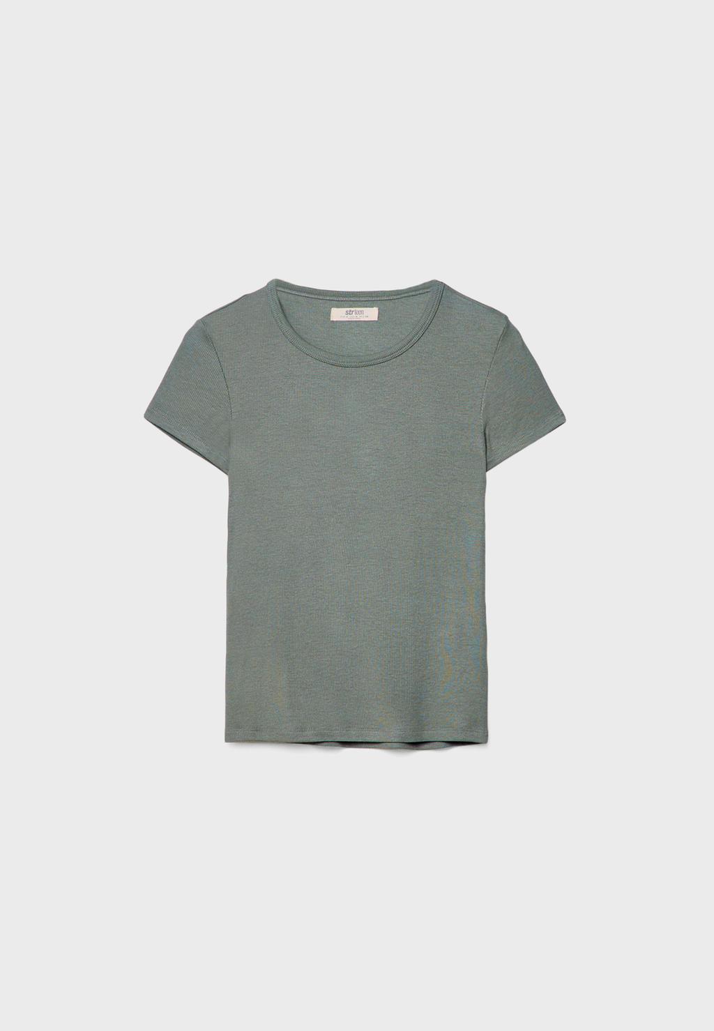 Ribbed short sleeve T-shirt