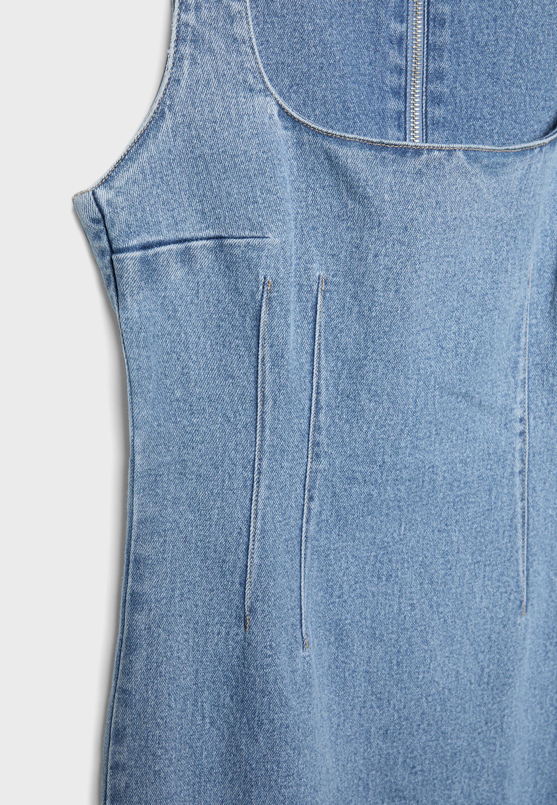 Denim midi elbise - Görsel 10