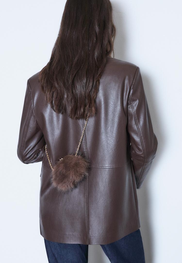 faux fur clutch bag