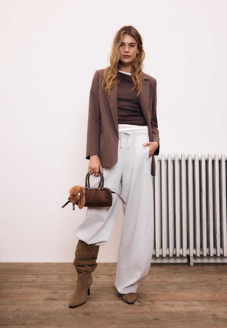 Stradivarius Ανοιχτό Σακάκι Καφέ Xl