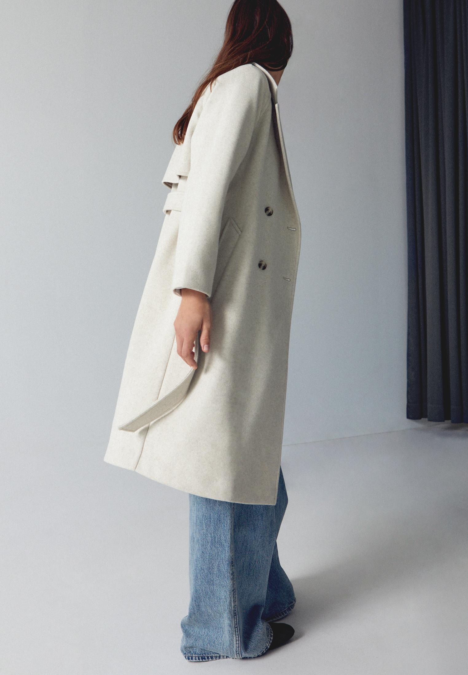 Soft-touch trench coat — Ecru