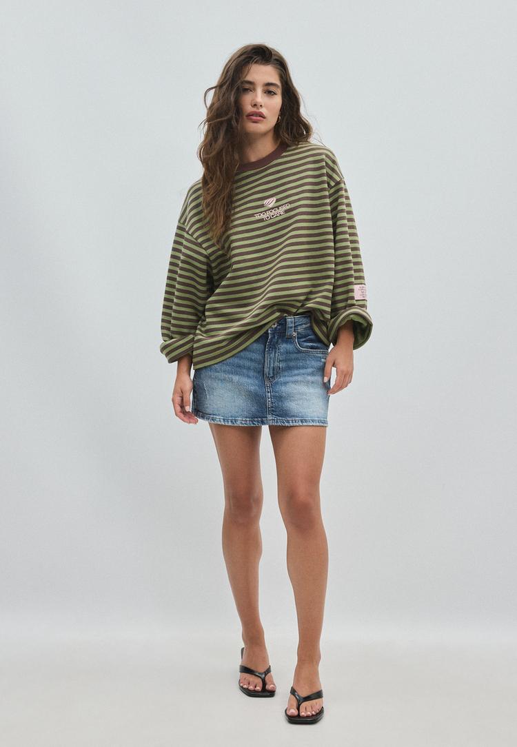 cizgili sweatshirt