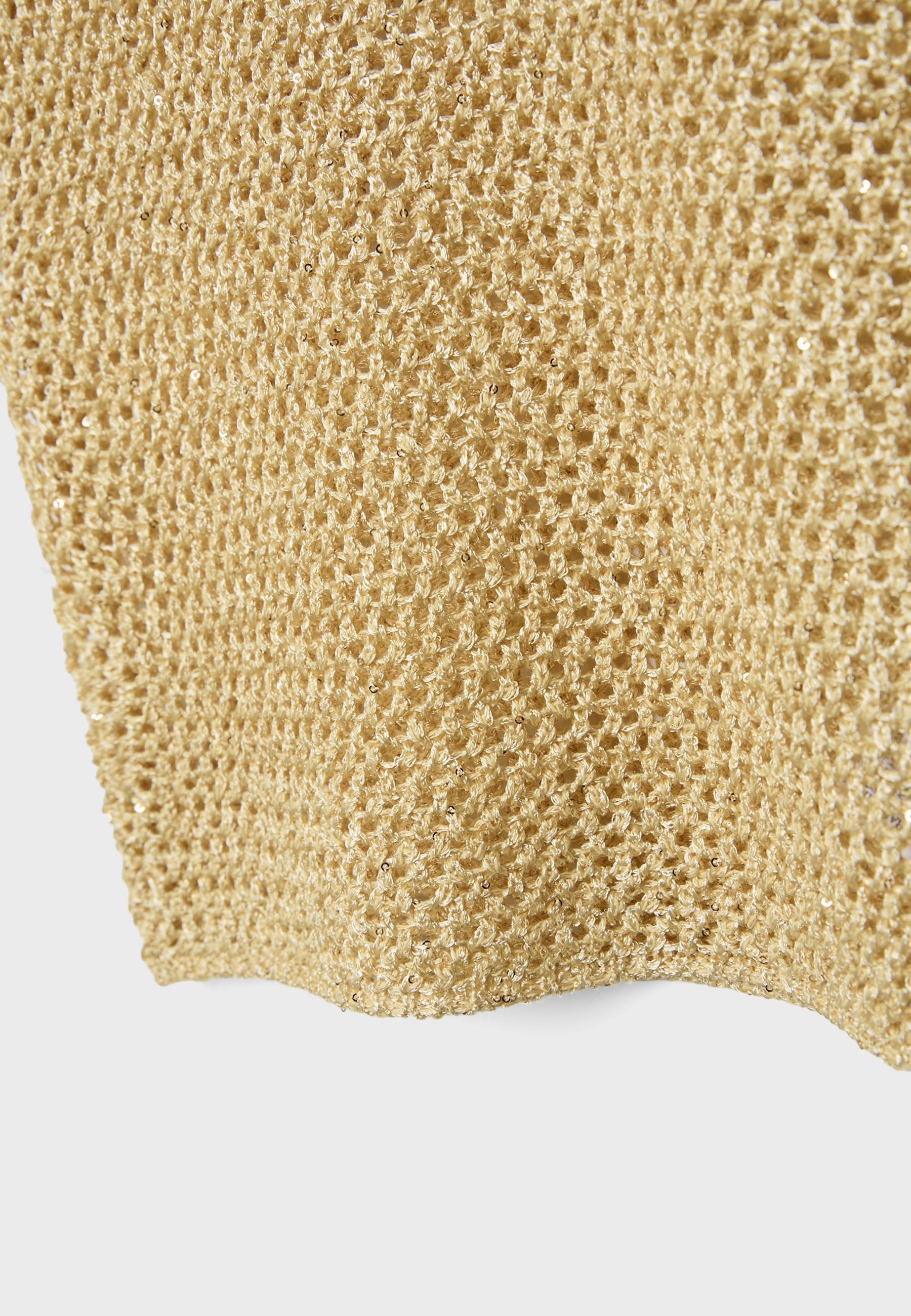 Shimmery knit top — CORN YELLOW